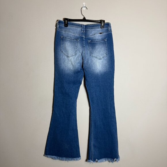 NWOT Kancan Sian High Rise Flare Denim Jeans Women's 29 Blue Medium Wash Stretch - Picture 4 of 15